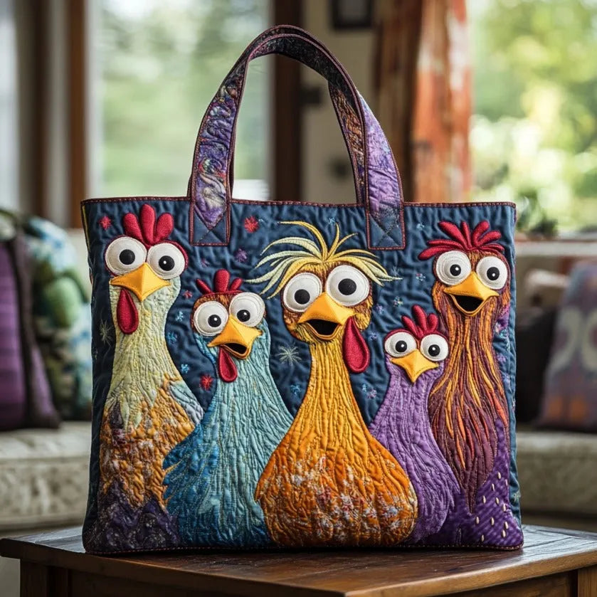 Embroidered Vintage Bag "Cheerful Hens" — Rustic