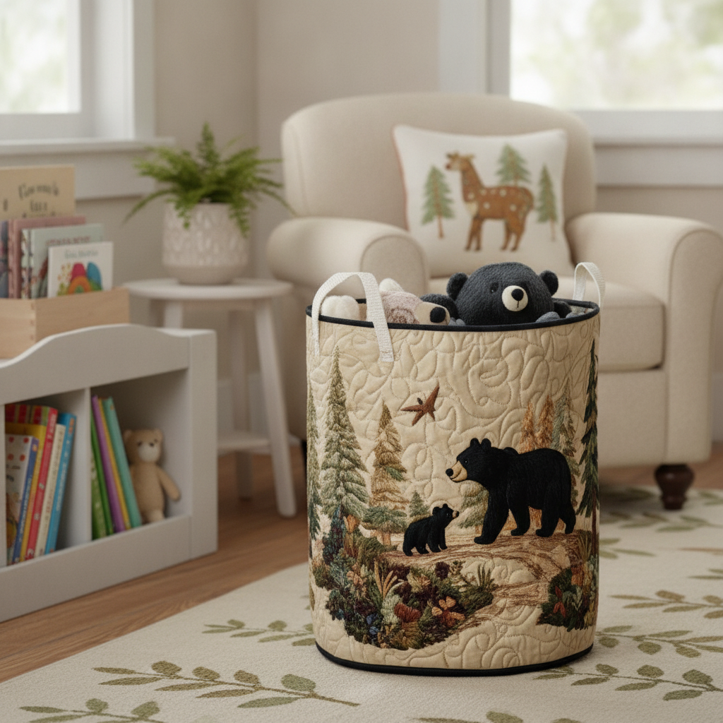 Rustic Bear Vibe Laundry Basket