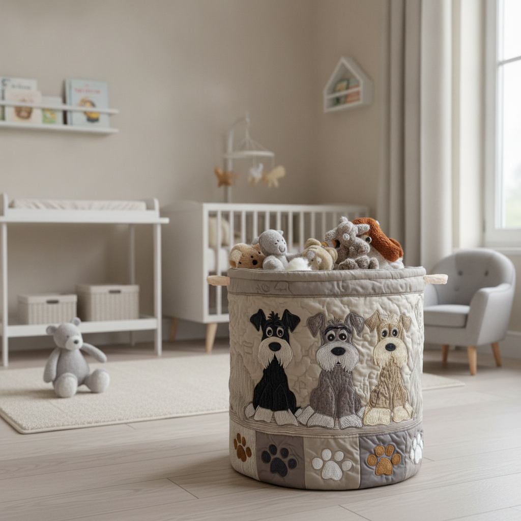 Cartoon Schnauzer Laundry Basket