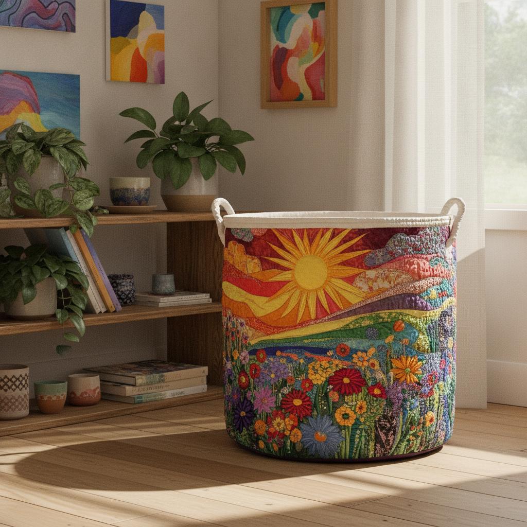 Sunlit Bliss Laundry Basket