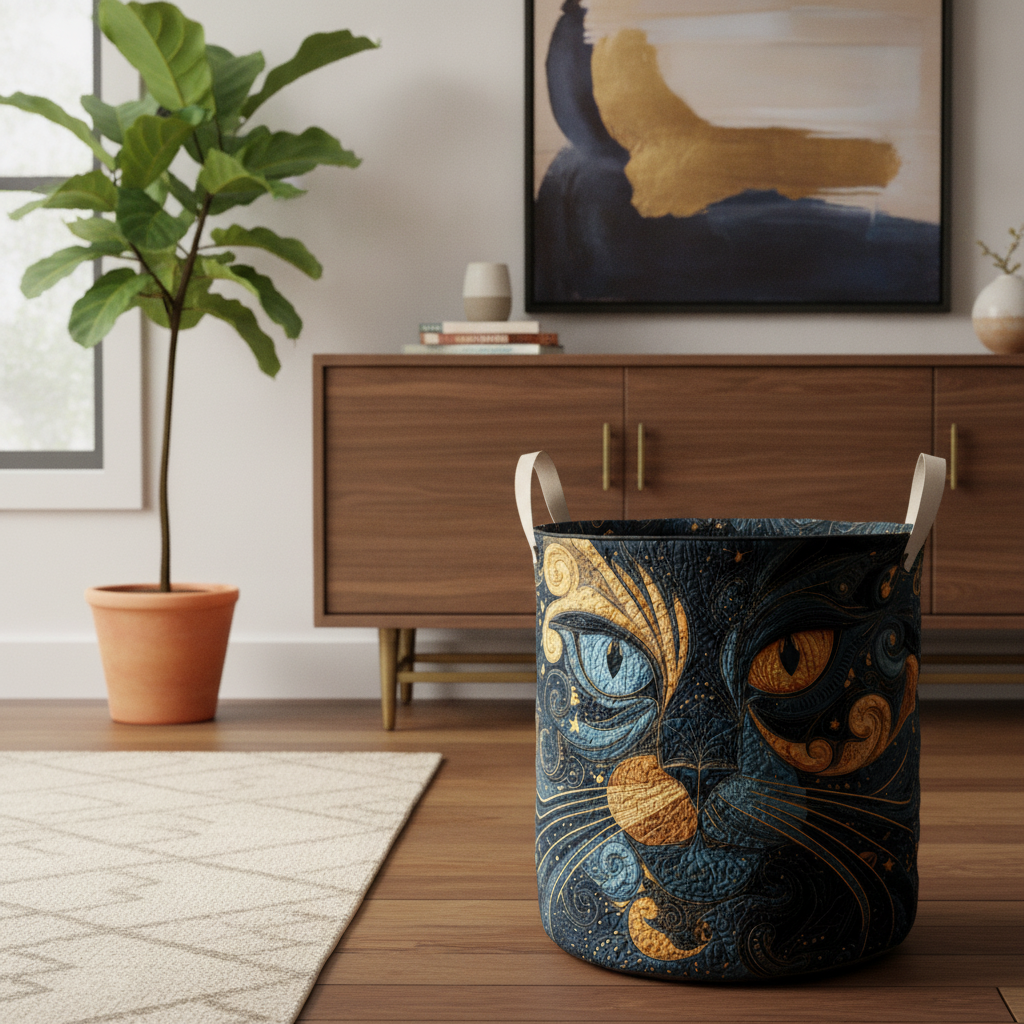 Galaxy Cat Laundry Basket