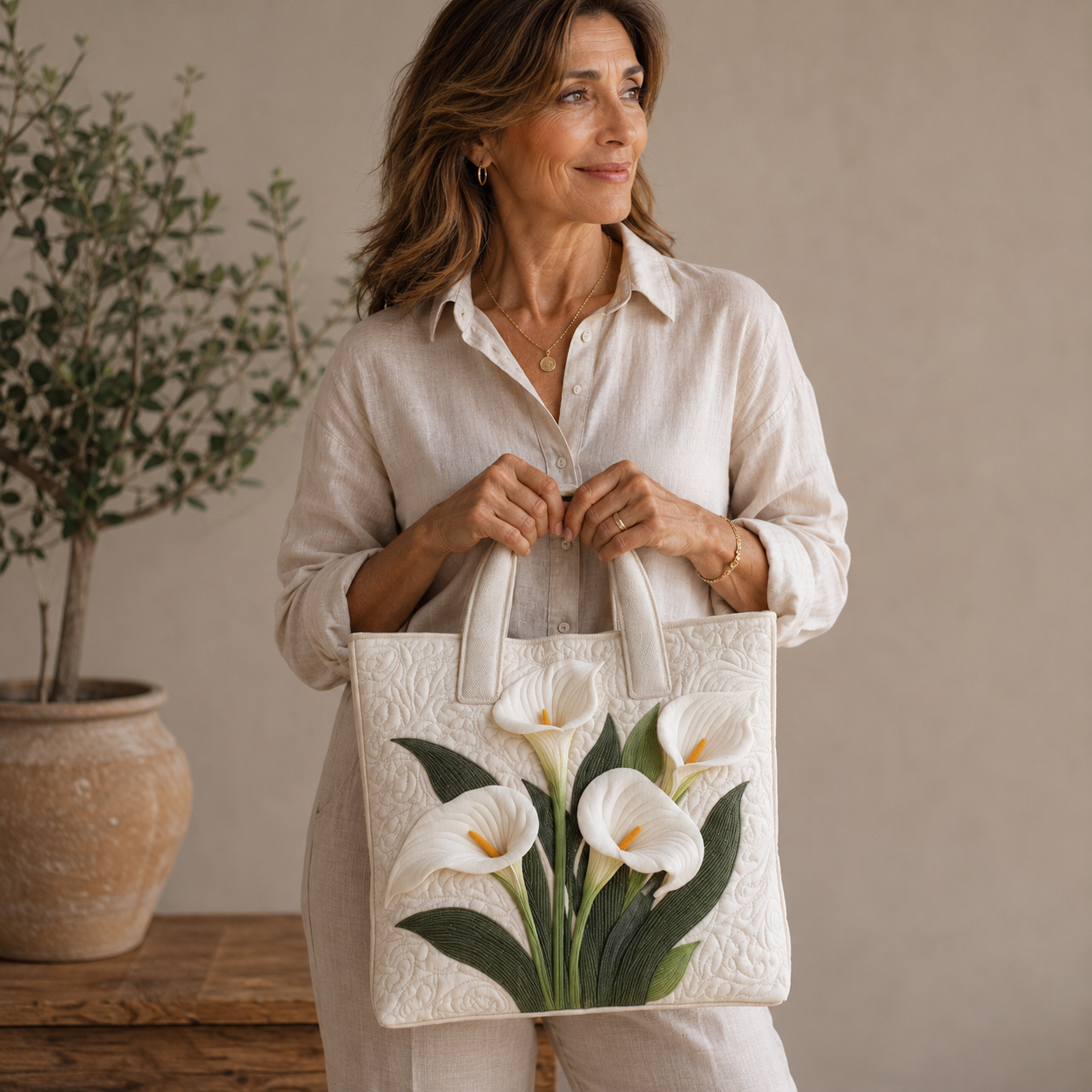 Handmade Bag | White Lilies