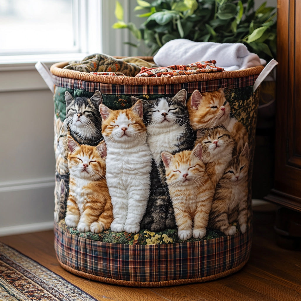 Cozy Whiskers Laundry Basket