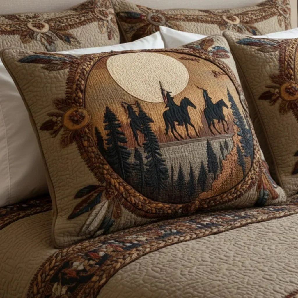 Quilted Pillow Cover - Circle of Dreams