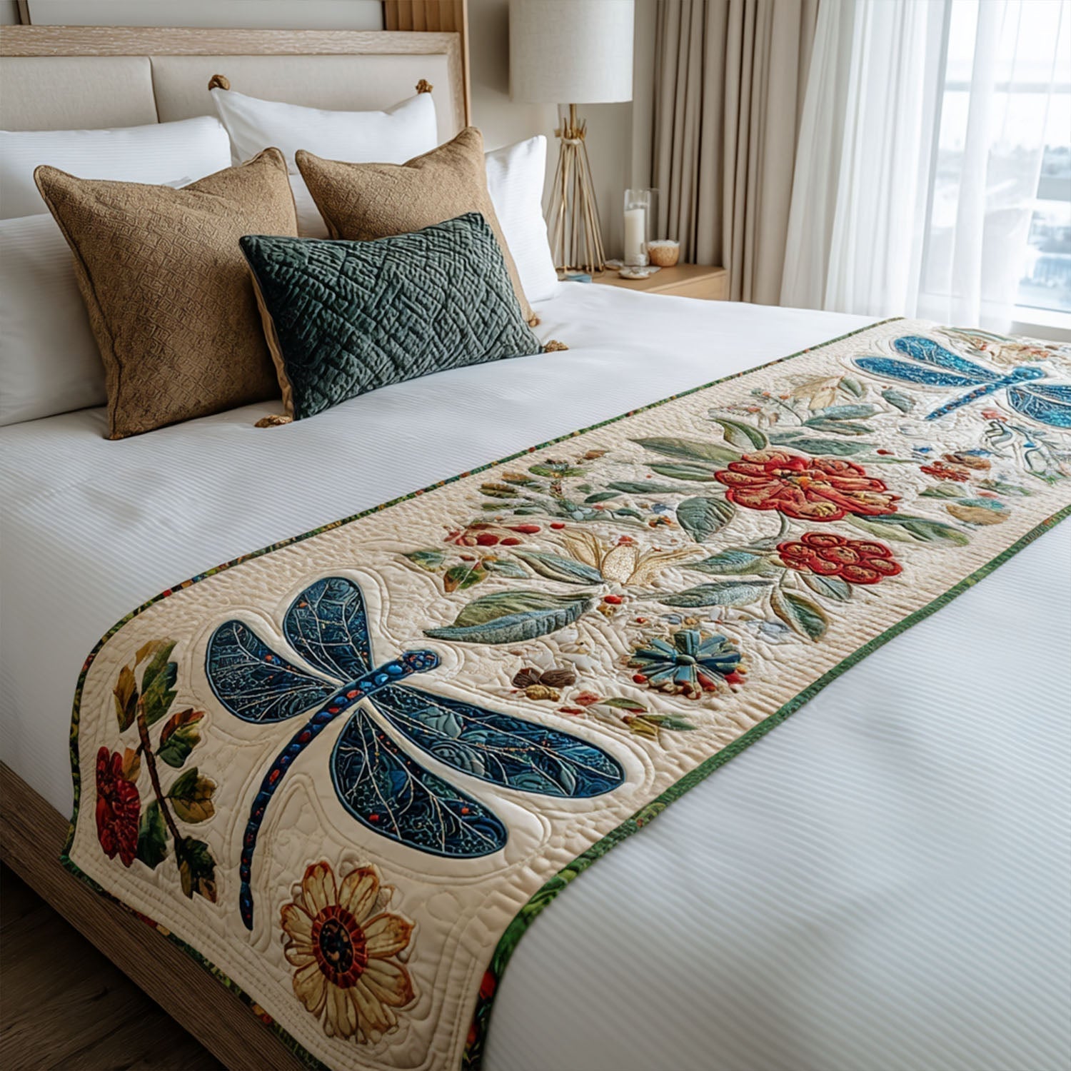 Quilted Bed Cover Glistening Flight