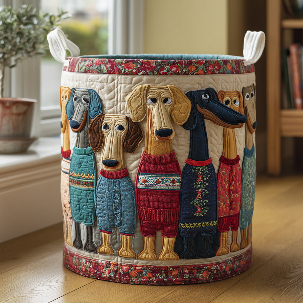 Happy Dachshunds Laundry Basket