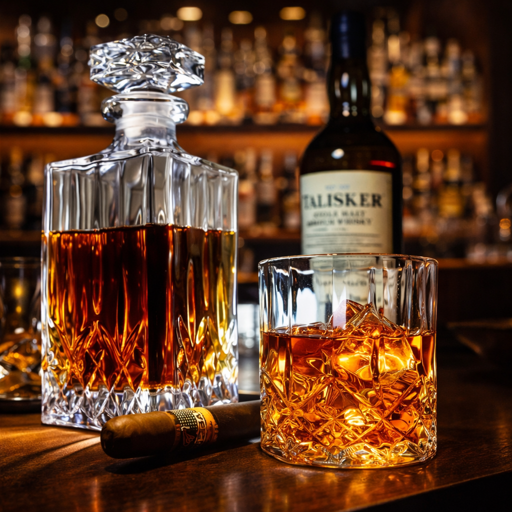 Whiskey Decanter - Set with Bottles and Glasses