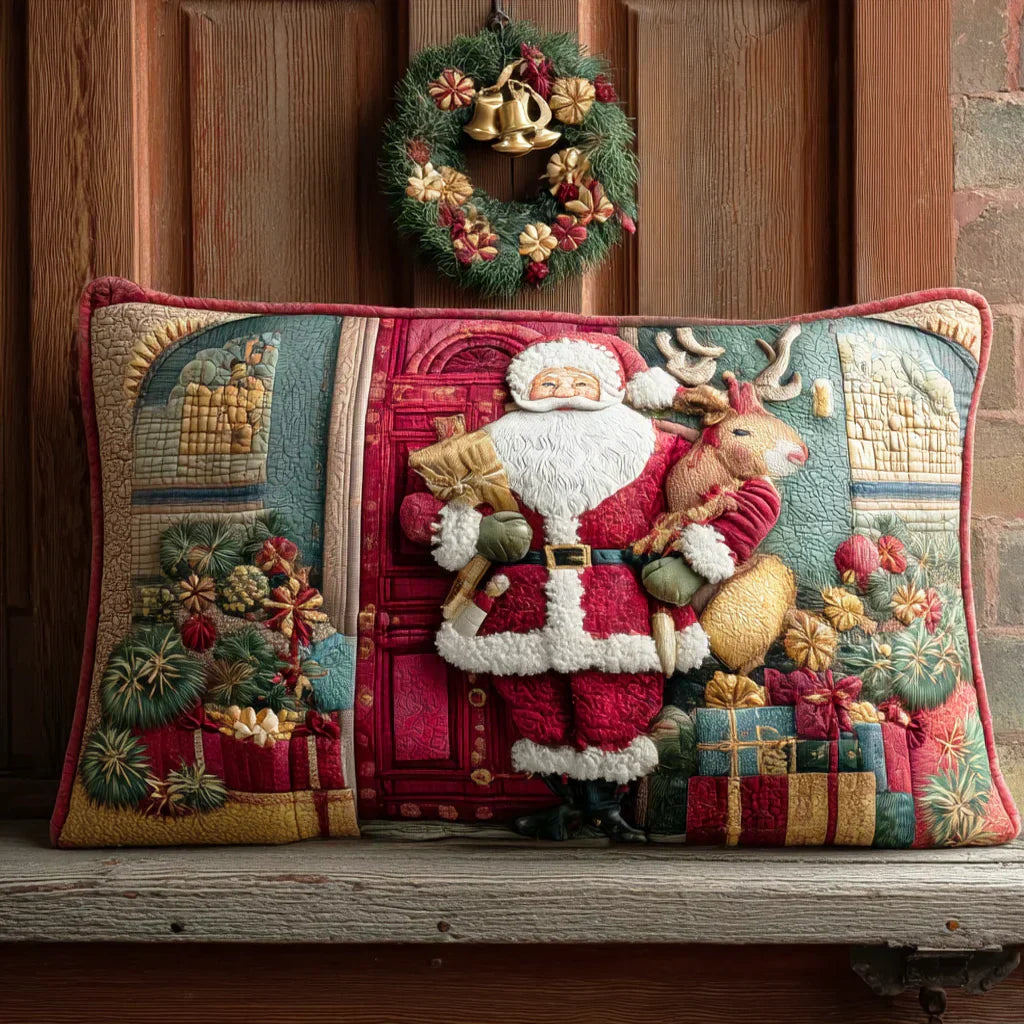 Quilted Pillowcase - A Warm Welcome from Santa Claus