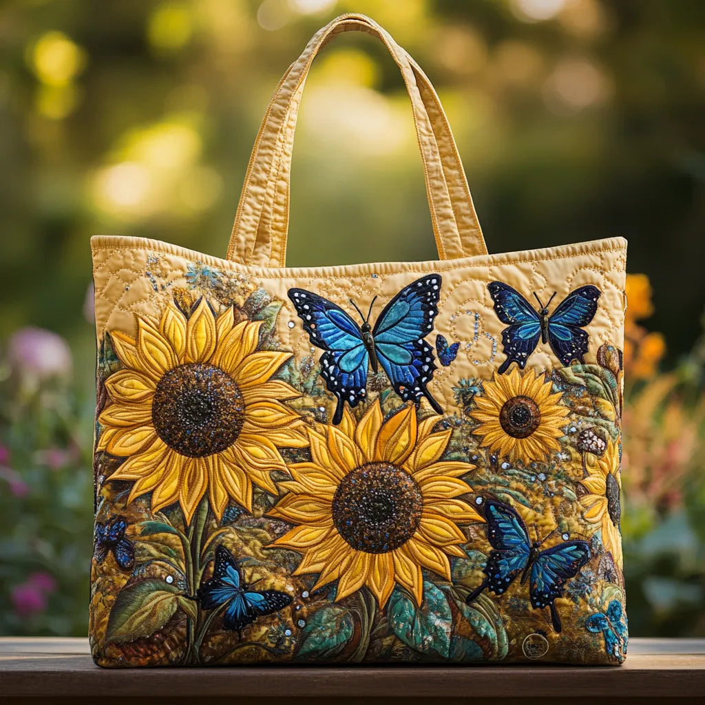 Handmade Bag | Sunflowers and Blue Butterflies