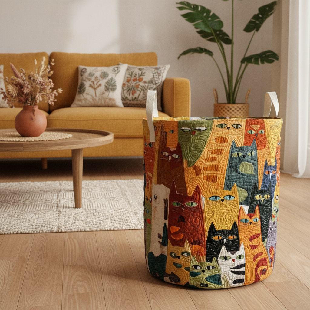 Purrfect Posse Laundry Basket