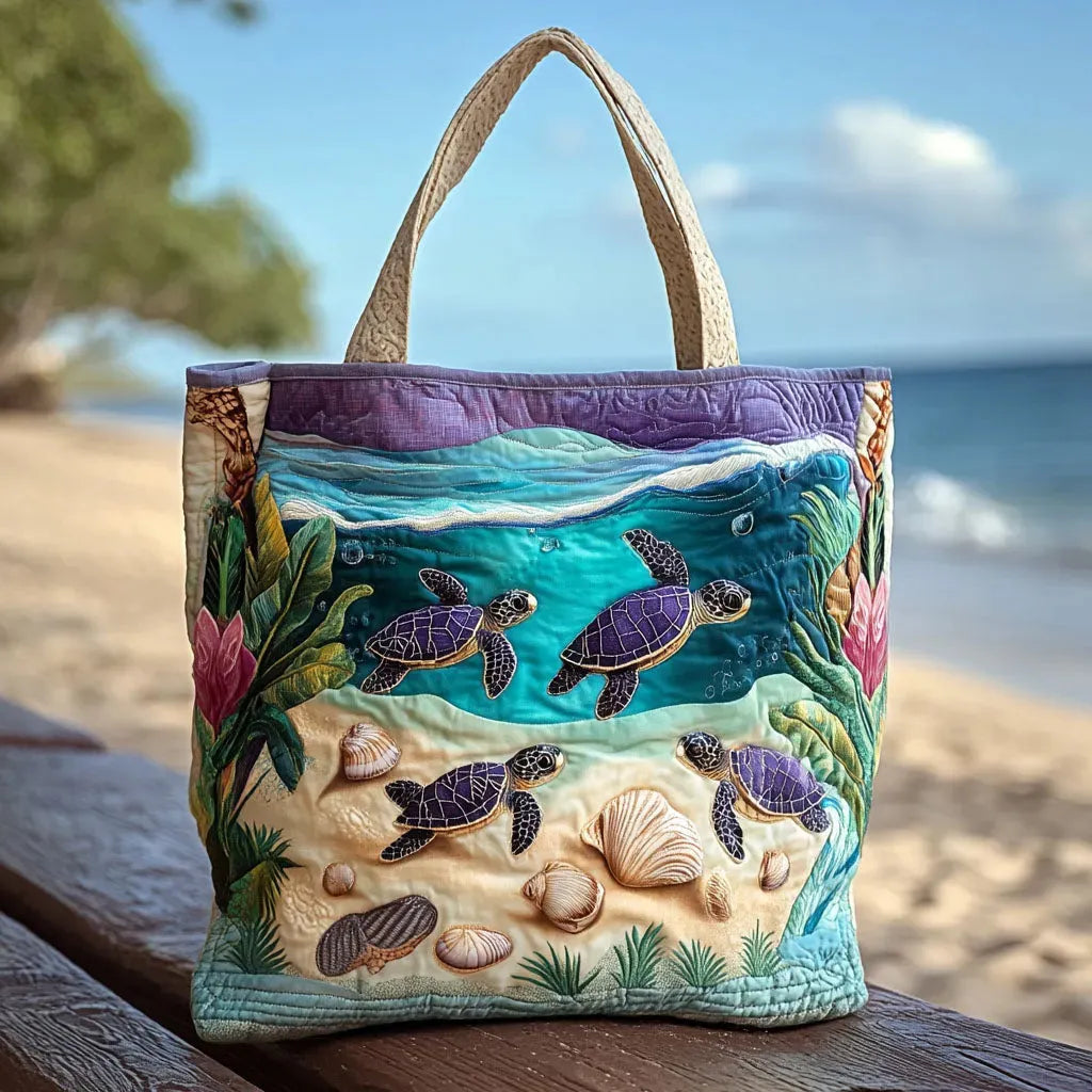 Embroidered Vintage Bag "Sea Turtles" — Oceanic