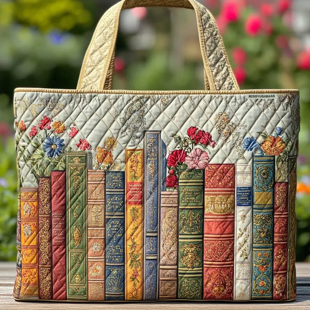 Embroidered Vintage Bag "Bookshelf" — Literary