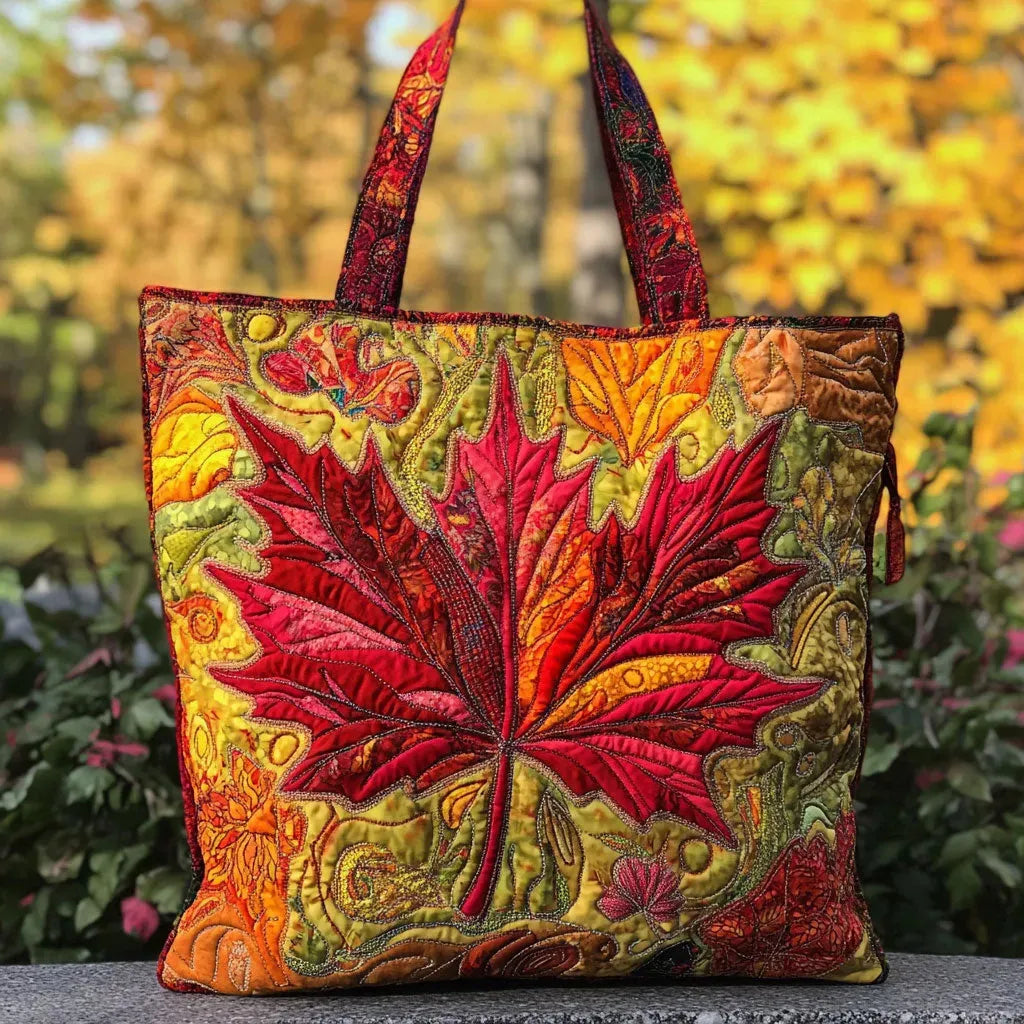Embroidered Vintage Bag "Maple Leaf" — Autumn