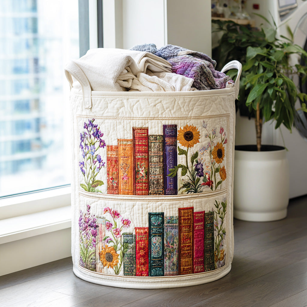 Cozy Book Haven Laundry Basket