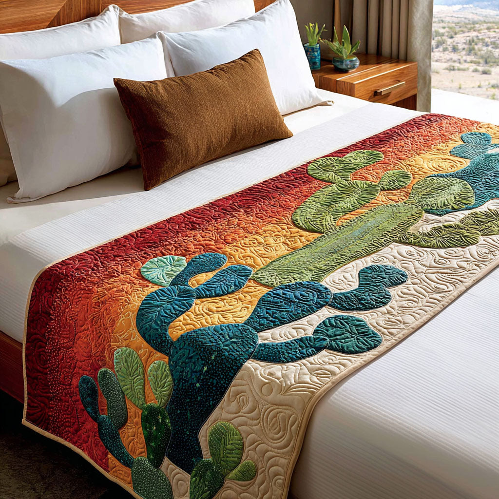 Quilted Bed Runner Desert Starburst