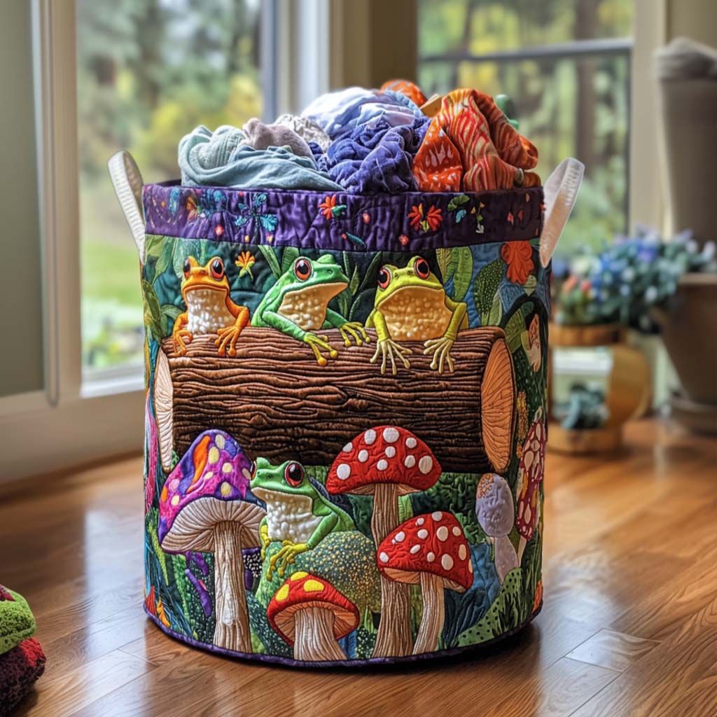 Frog Family Laundry Basket