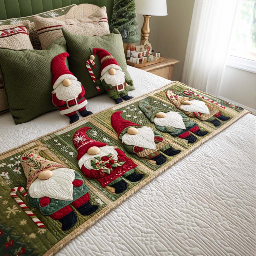 Gnome Gathering Bed Runner