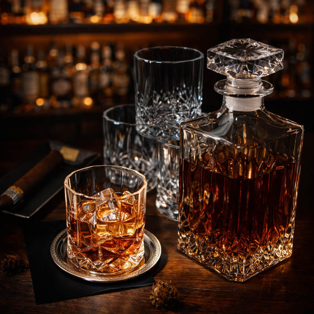 Whiskey Decanter - Set with Bottles and Glasses