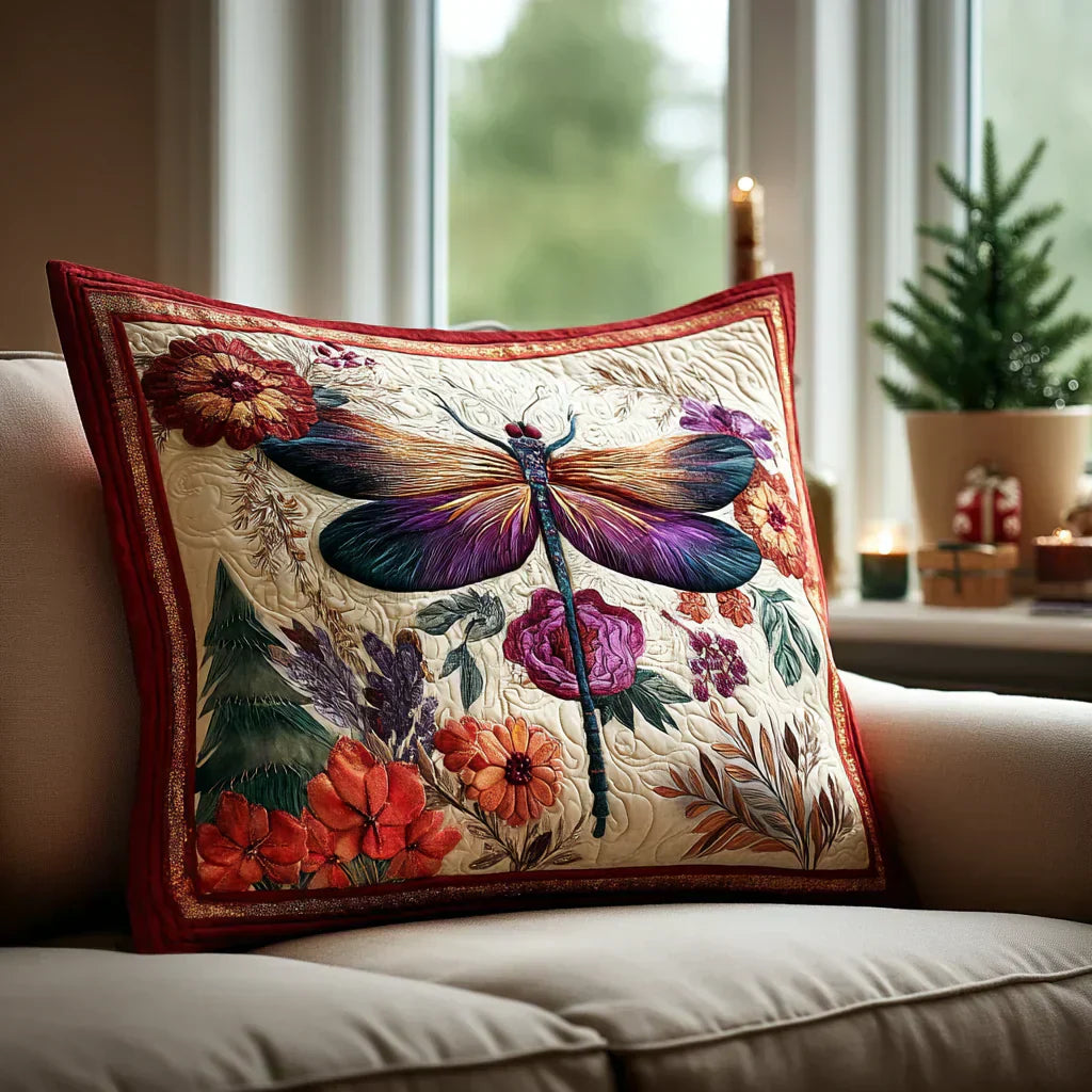 Quilted Pillowcase - Magical Dragonfly