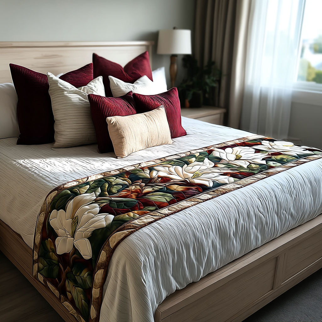 Quilted Bed Runner Magnolia Memories