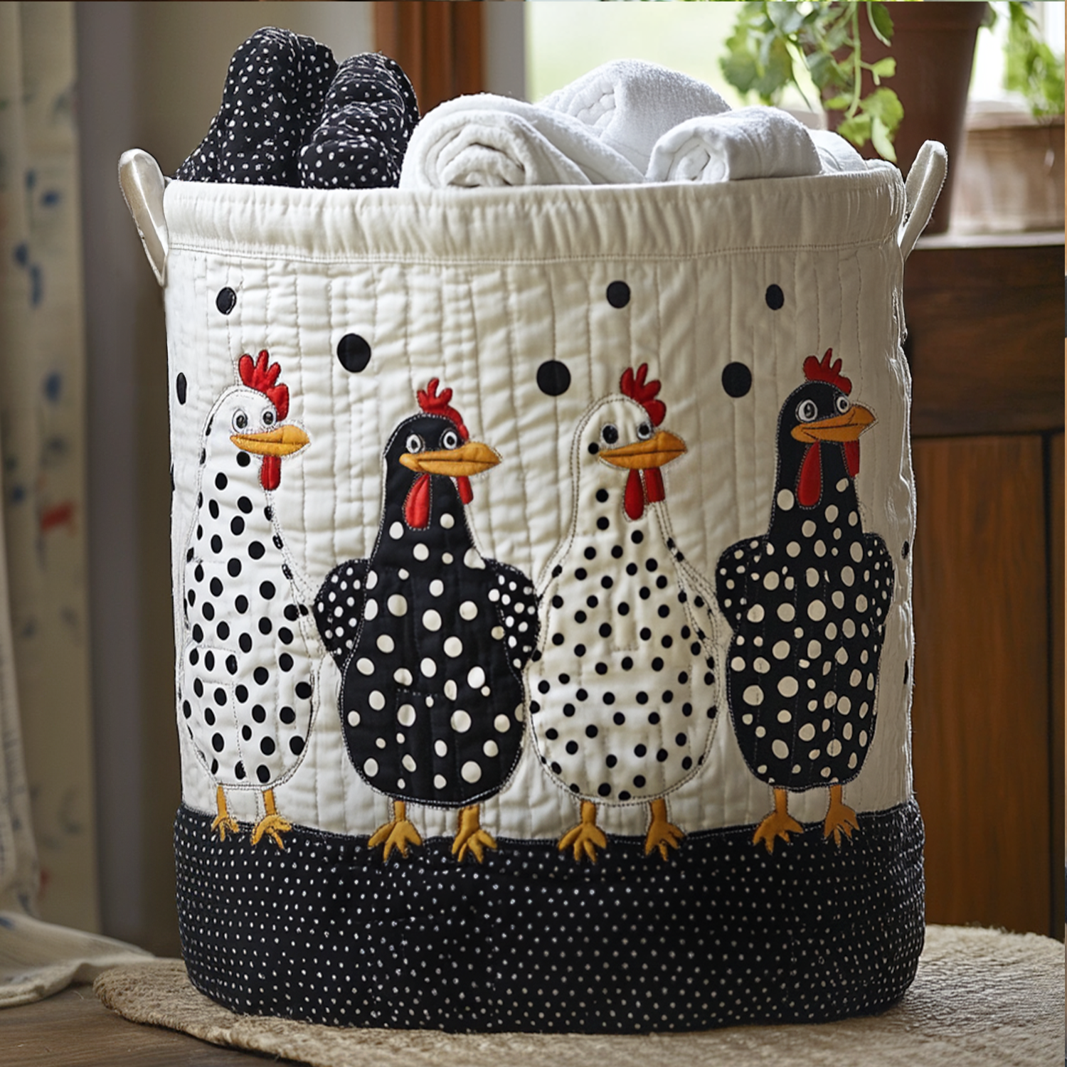Polka Dot Peckers Laundry Basket