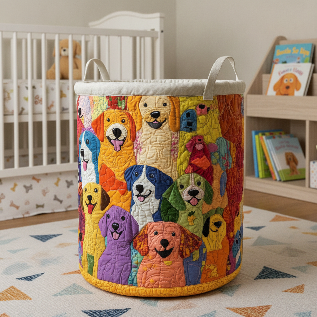 Bright Dogs Laundry Basket